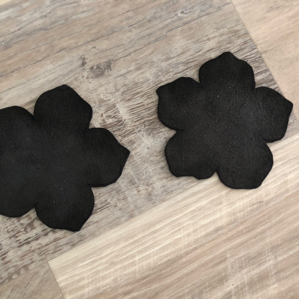 Black Flower-Shaped Coasters